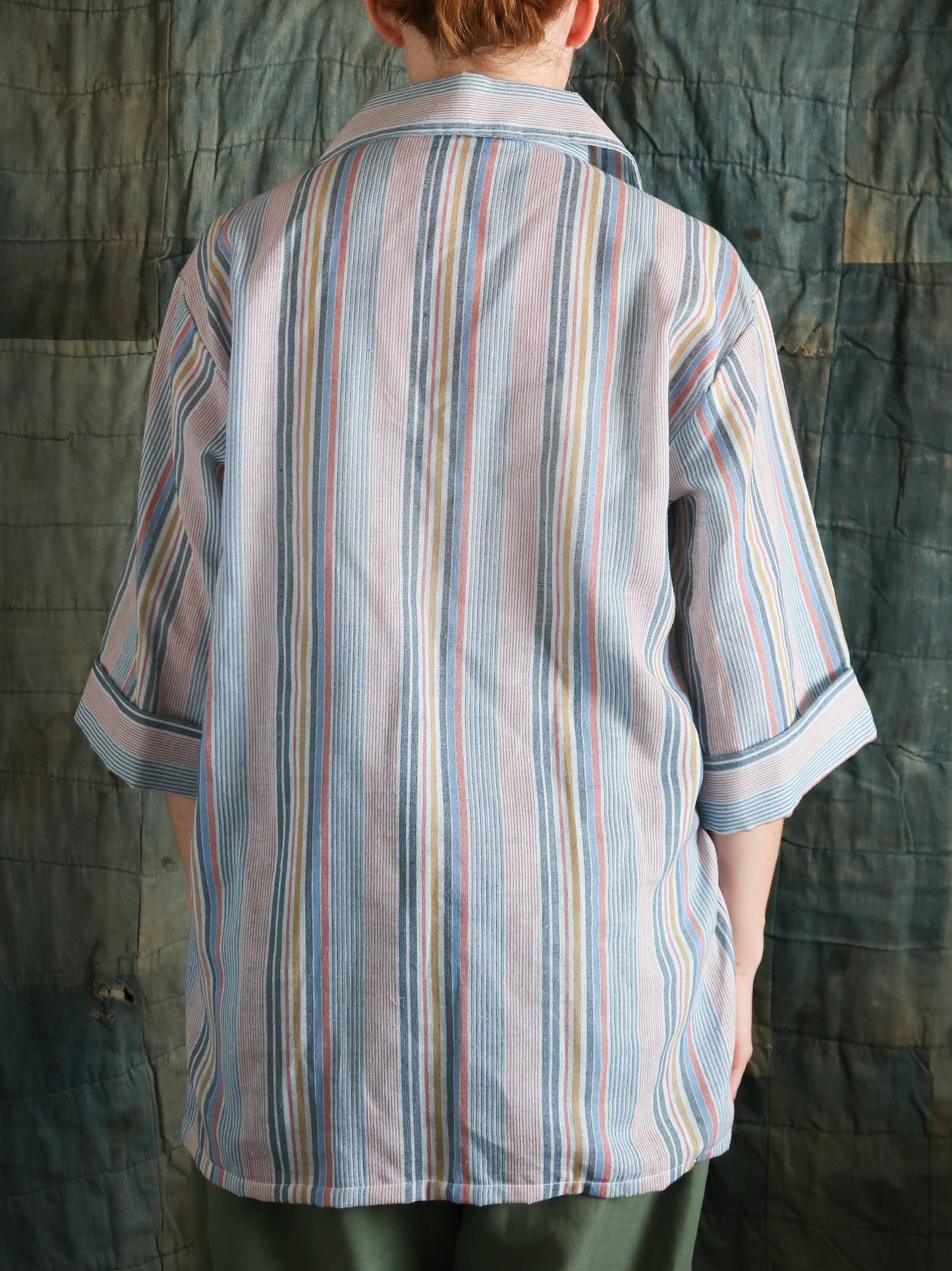 1970s Brent Striped Tunic Shirt Size M/L