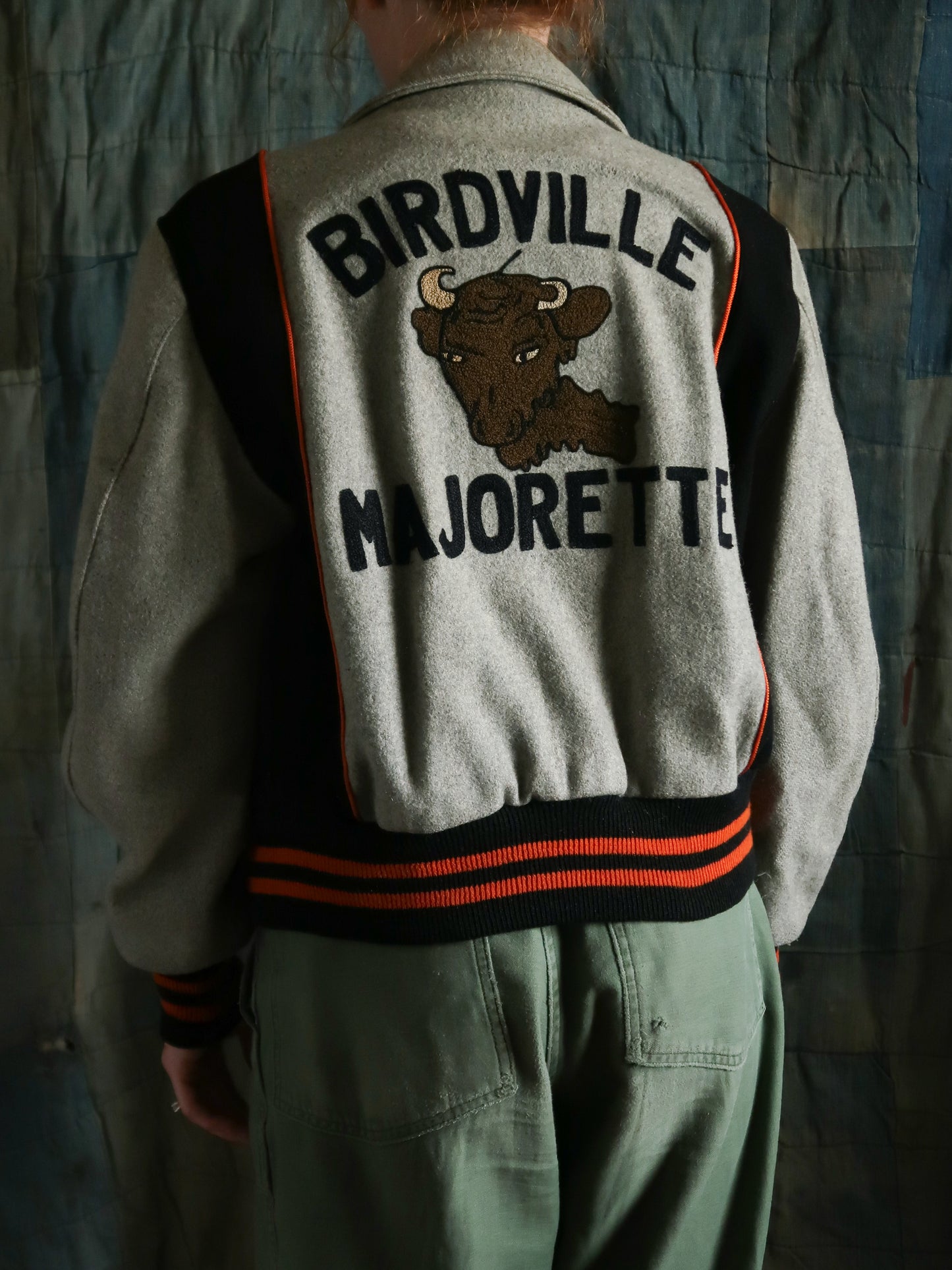 1960s/70s Birdville Grey Letterman Jacket Size M