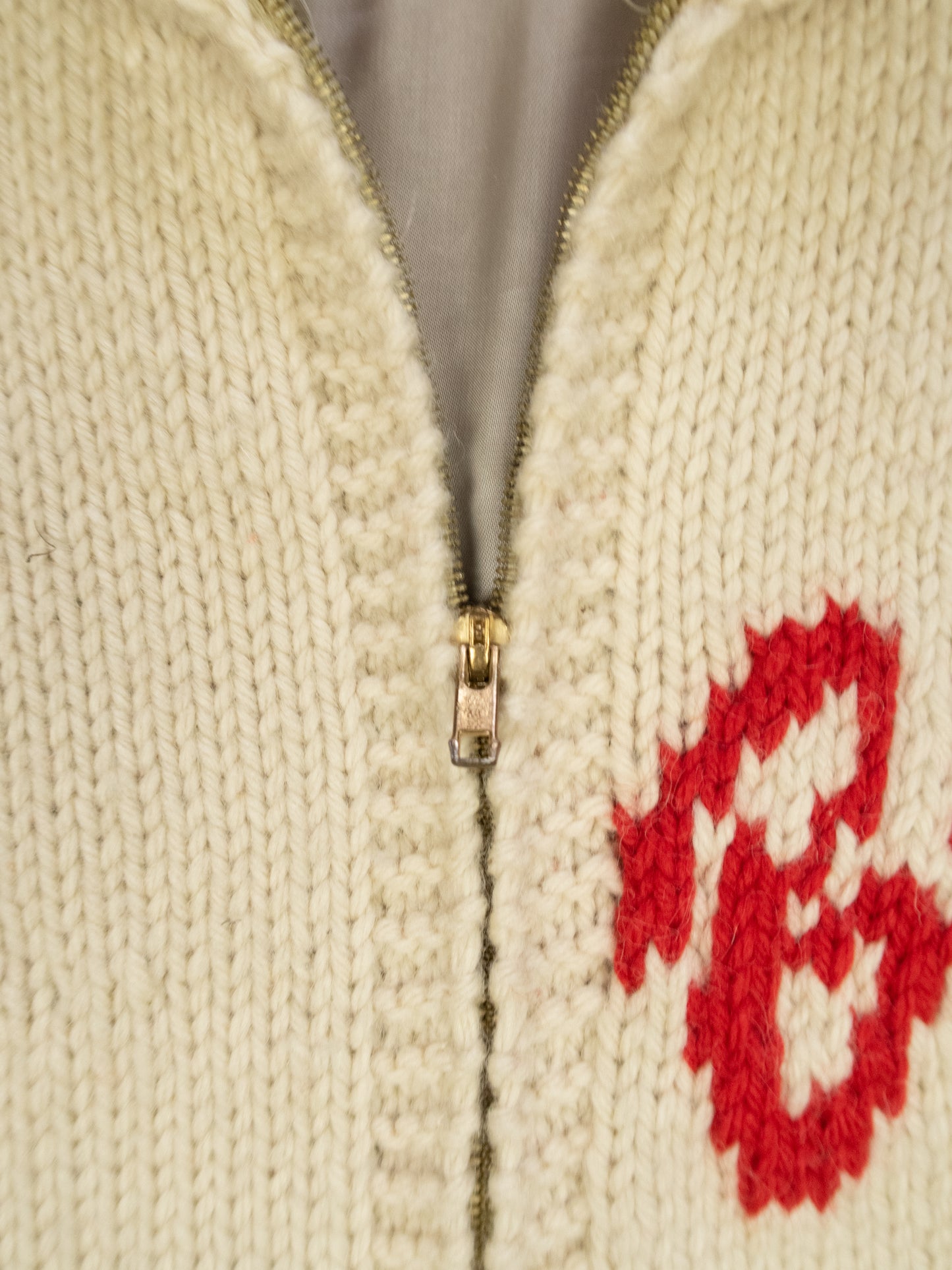 1960s Abel Cable Cowichan Knit Sweater Jacket Size M