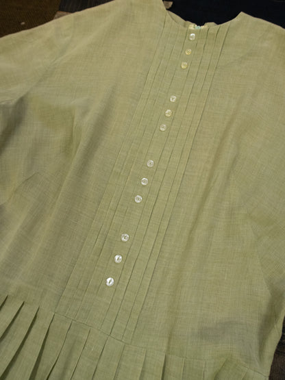 1960s Handmade Green Sheer Dress Size S/M