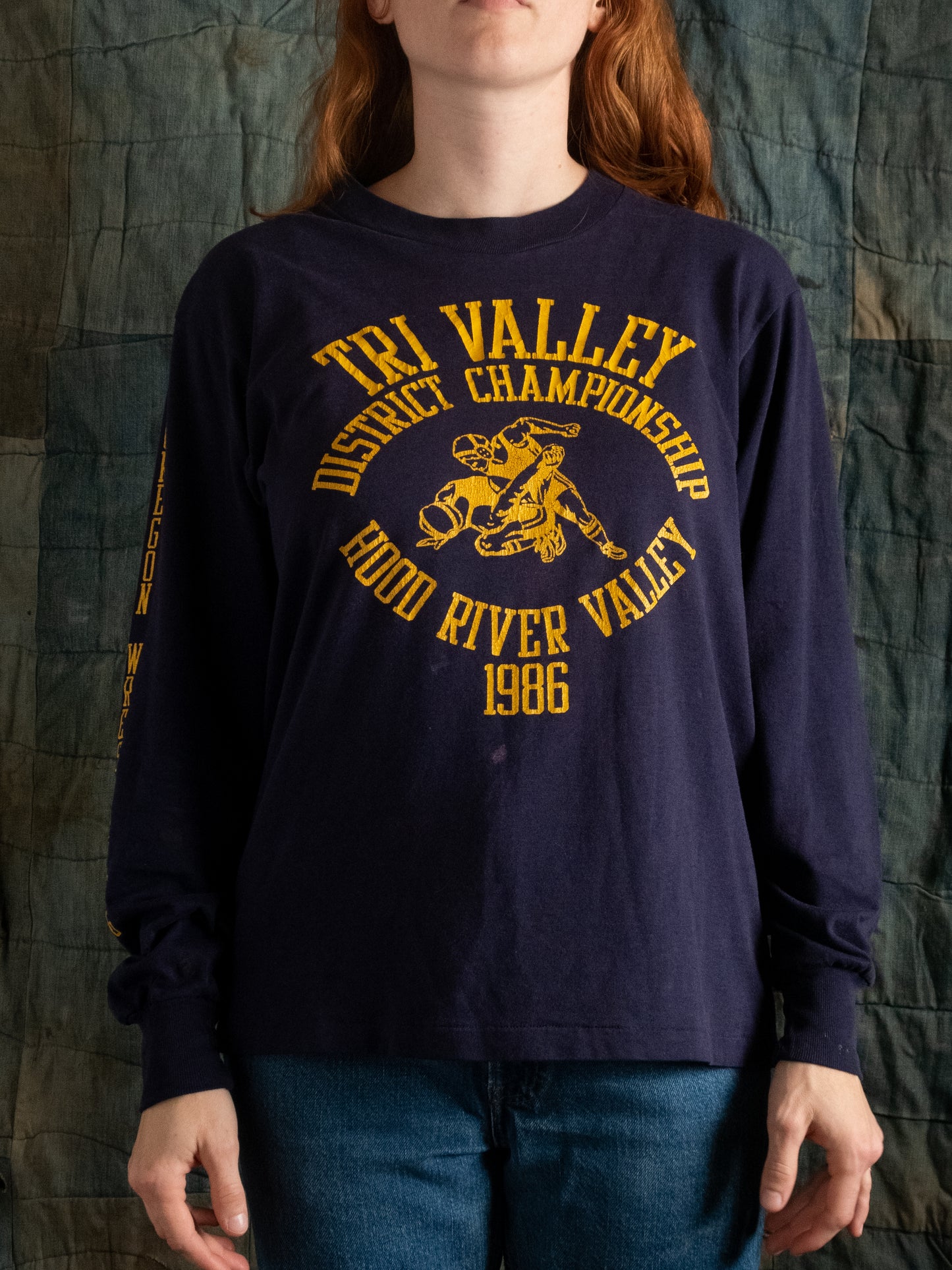 1980s LS Tri Valley Wrestling T-Shirt Size M